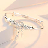 Pulsera de atrapasueños ajustable en plata