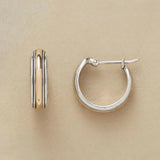 Pendientes Vintage Golden Line de Plata