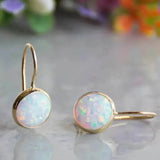 Pendientes Vintage en Oro con Piedra de Ópalo