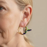 Pendientes Vintage con Colibrí en Esmalte