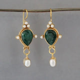 Pendientes Vintage con Rubí y Margaritas