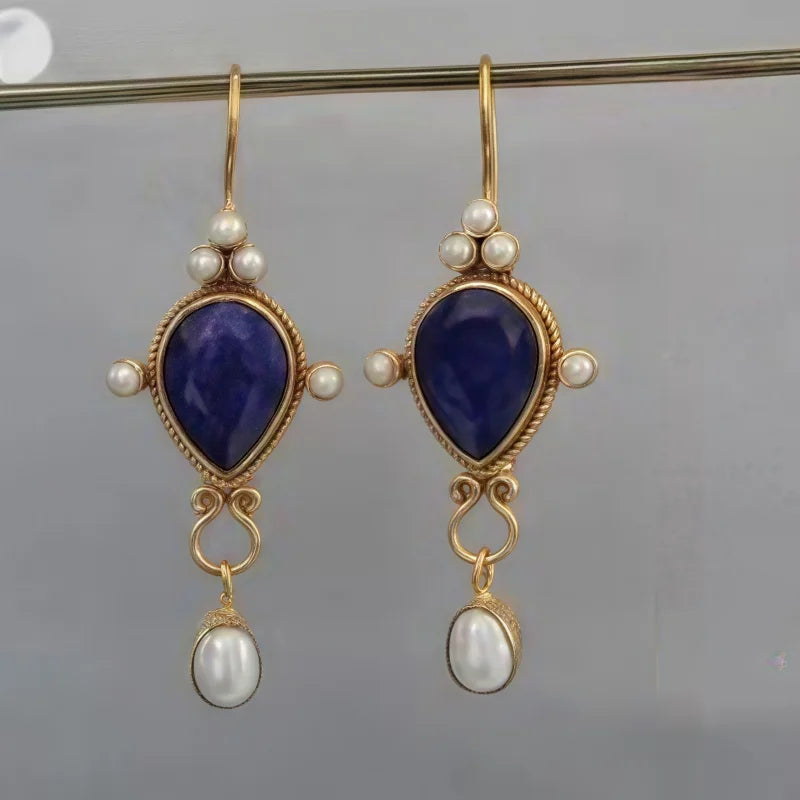 Pendientes Vintage con Rubí y Margaritas
