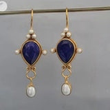 Pendientes Vintage con Rubí y Margaritas