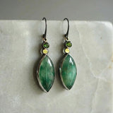 Pendientes Vintage con piedra verde