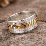 Anillo Vintage de Oro con Recubrimiento de Plata