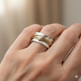 Anillo Vintage de Oro con Recubrimiento de Plata
