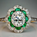 Anillo Vintage con Cristal de Esmeralda