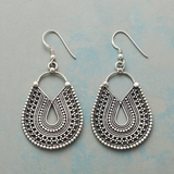 Pendientes de plata vintage con mandala colgante